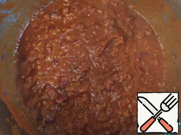If you choose a long cooking method, then cook on low heat under the lid, about 1.5-2 hours.

If fast, then 30-40 minutes on medium heat without a lid.

I certainly recommend the long cooking method. This will make it tastier and richer.