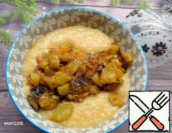Pea Porridge with Vegetable Roast Recipe