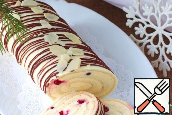 Almond Sponge Roll with Lingonberries Recipe