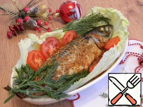 Bake at 180 degrees for 30 minutes. The fish is ready.