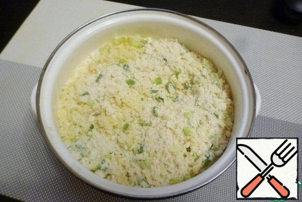Add green onions and cheese. Stir.