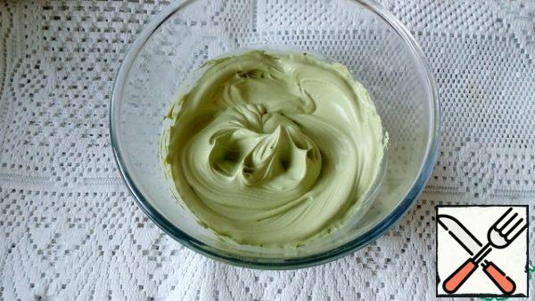Beat the cream with a mixer until it increases in volume and has a stable but soft texture.