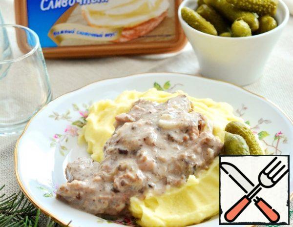 Beef with melted Cheese and Mushrooms Recipe