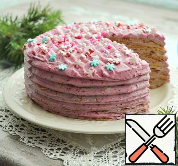 Pancake Cake with Curd-Cherry Cream Recipe