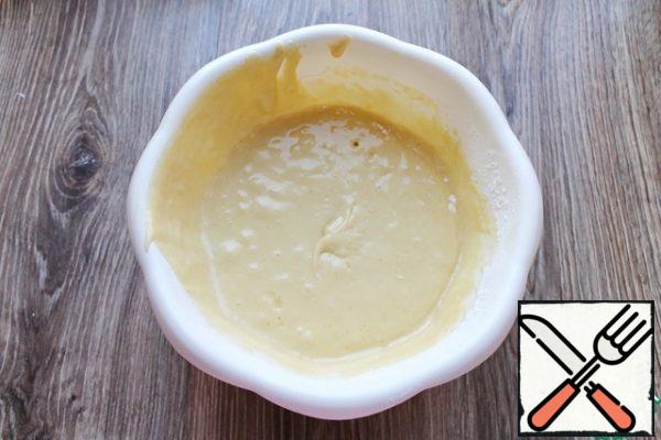 Gently mix until smooth, without lumps, dough.