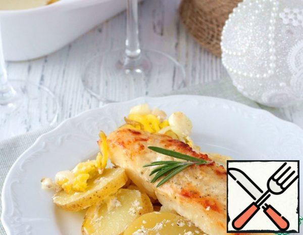 Halibut baked with Potatoes in the Oven Recipe
