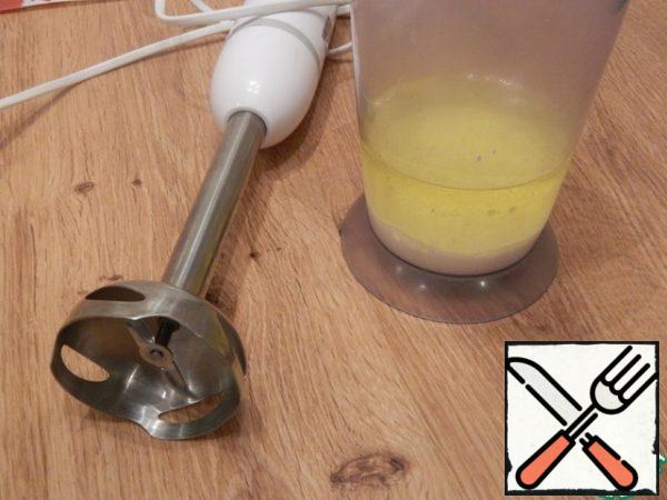 Combine the milk with the butter and beat it with a blender for 20-30 seconds.