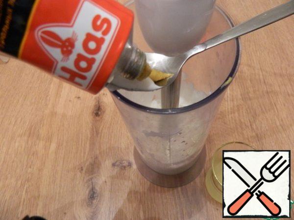 Add mustard, sugar, salt, lemon juice and beat again with a blender until smooth.