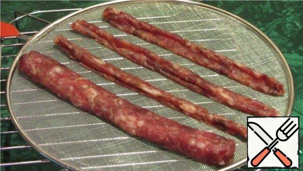 This is what the sausage looks like in 2 days.