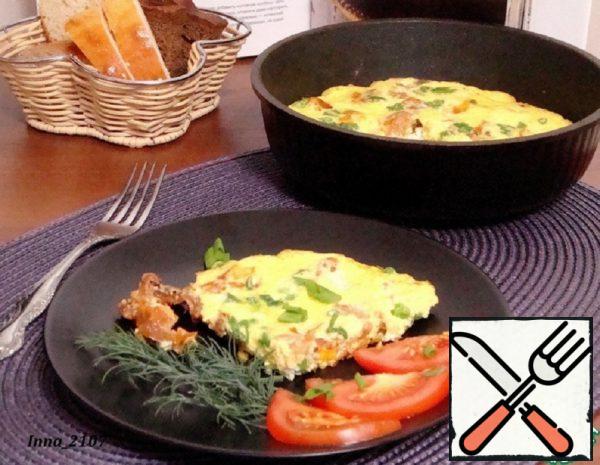 Omelette with Sun-Dried Tomatoes and Green Peas Recipe