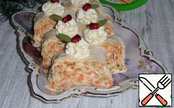 Roll of Pita Bread with Cream Cheese Recipe