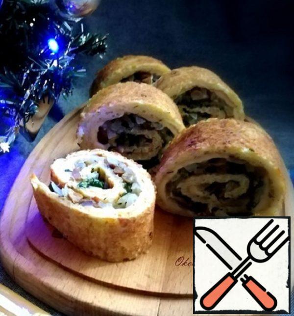 Snack-a Roll with Cheese and Mushrooms Recipe