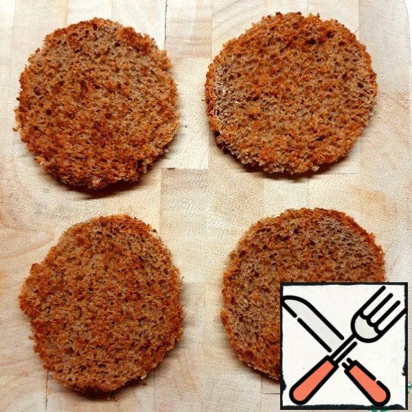 Dry the bread in a hot, dry frying pan.
