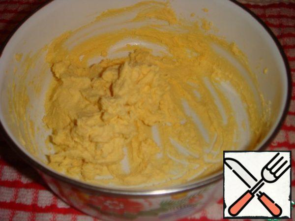 RUB the yolks with two tablespoons of softened butter.