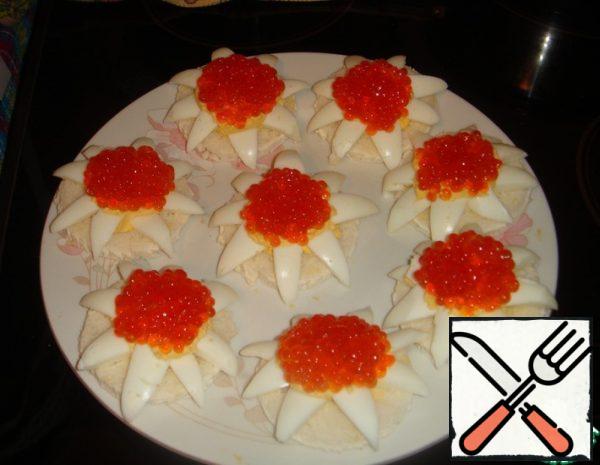 Flowers with Red Caviar Recipe