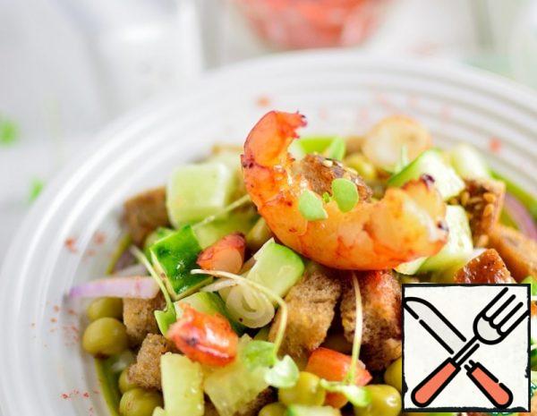 Cucumber Salad with Shrimp and Croutons Recipe