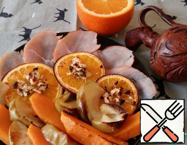 Pumpkin baked with Oranges and Feta Recipe