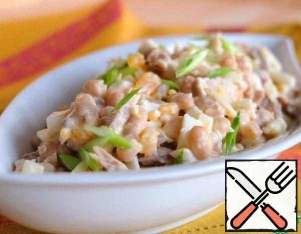 Meat Salad with canned Beans Recipe