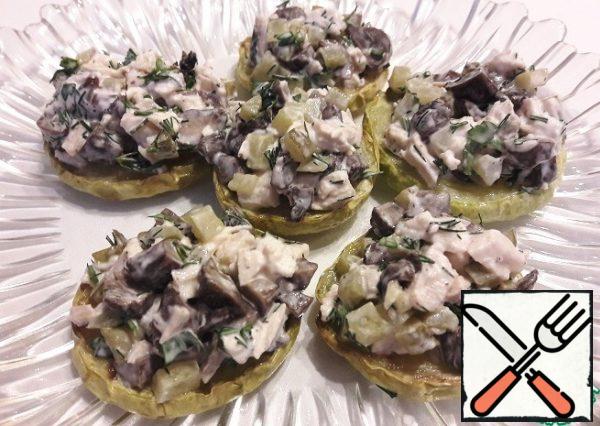 And on top of the cooked filling.