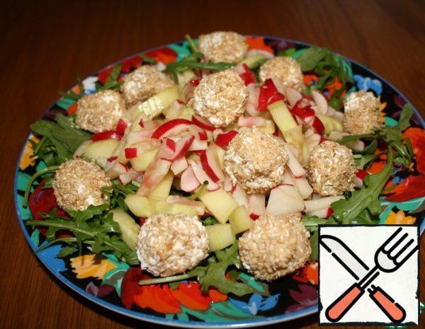 Salad with Cheese Balls Recipe