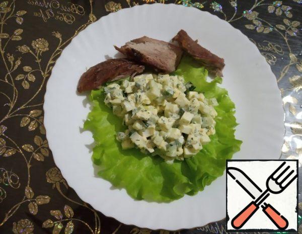 Salad of fresh Cucumbers and Eggs Recipe