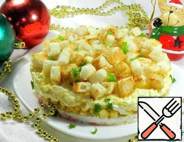 Crab Salad with Garlic Crackers Recipe
