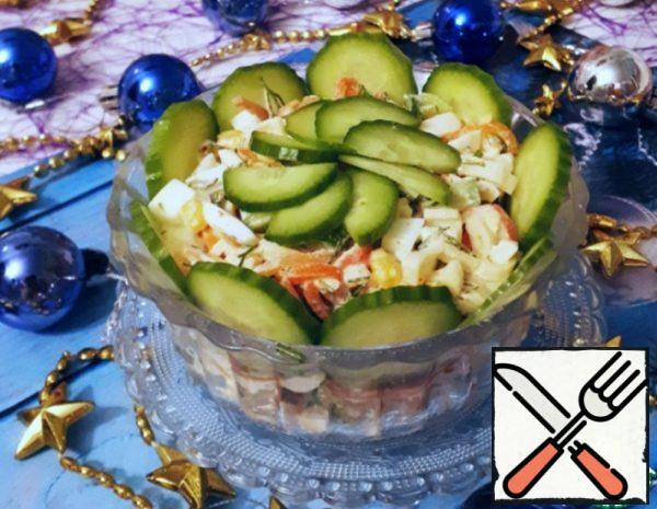 Salad with Crab Sticks and Carrots Recipe