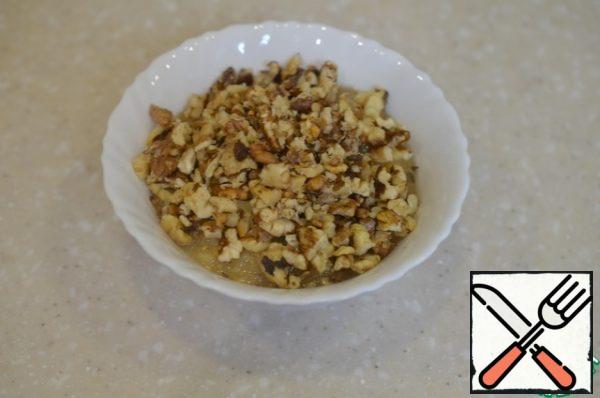 Chop a little with a rolling pin or leave whole. Add to the fruit mixture and mix.