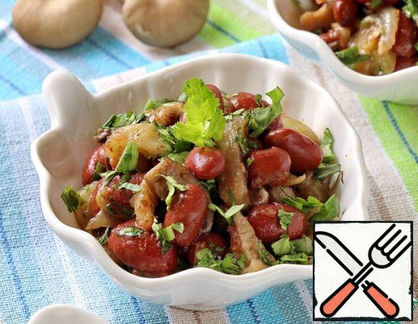 Salad of Beans, Eggplant and Mushrooms Recipe