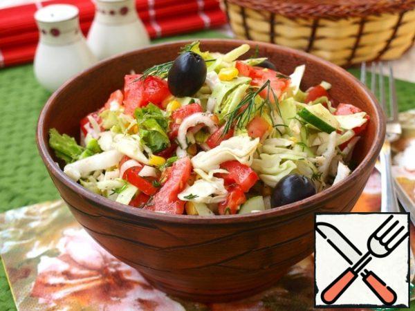 Mix the balsamic with olive oil and season the salad.