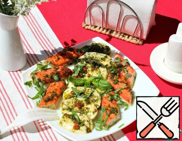 Appetizer of pickled Mozzarella and Crab Sticks Recipe