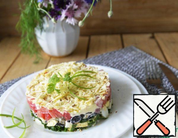 Layered Eggplant and smoked Cheese Salad Recipe
