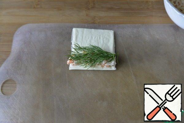 Next, put a sprig of dill.