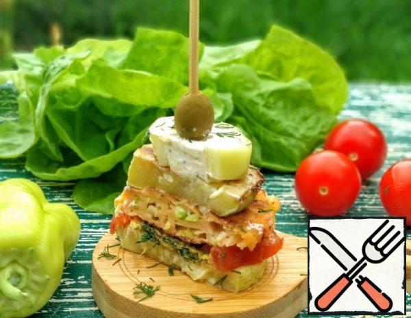 Towers of Vegetables with scrambled Eggs Recipe