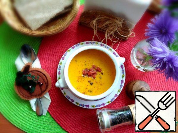 The soup is ready. I will complement it with chicken smoked sausages. This is optional. The soup is delicious without them!