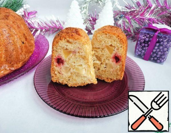 Apple Cupcake with Cranberries Recipe