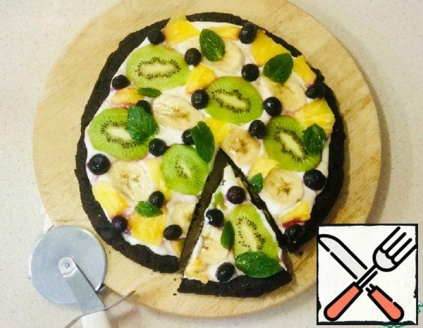 "Brownie Pizza" with Nuts and Fruit Recipe