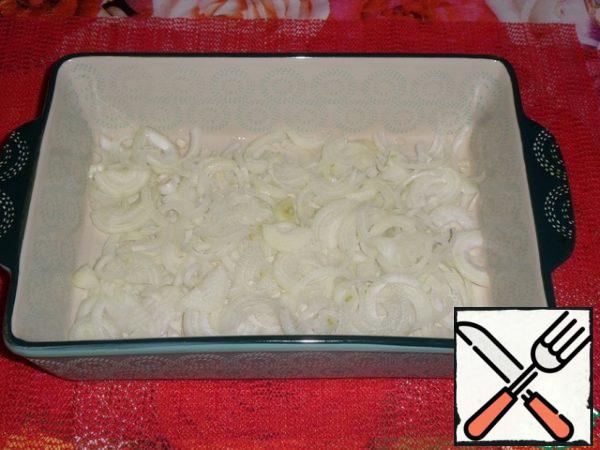 Put it in a baking dish.