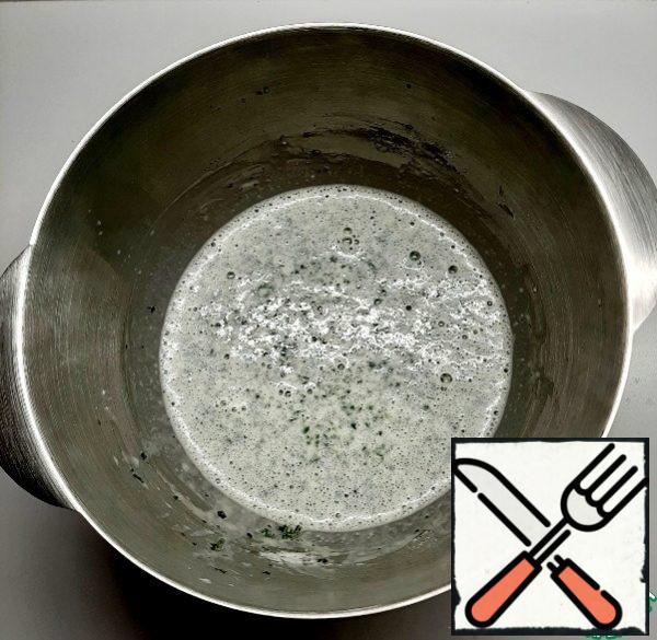 Add eggs, salt, sugar, and butter to the milk mixture. Stir. Add flour in portions and stir. Heat the second glass of milk to a boil, add a thin stream to the dough.