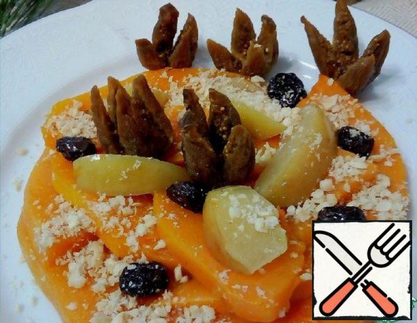 Baked Pumpkin with Raisins, Nuts, Cinnamon Recipe