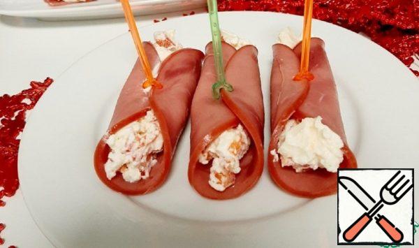 Ham Rolls with Curd Cheese Recipe