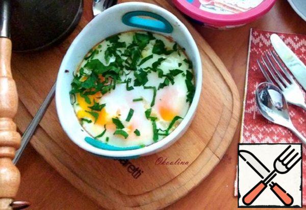 Baked Fried Eggs with Curd Cheese Recipe
