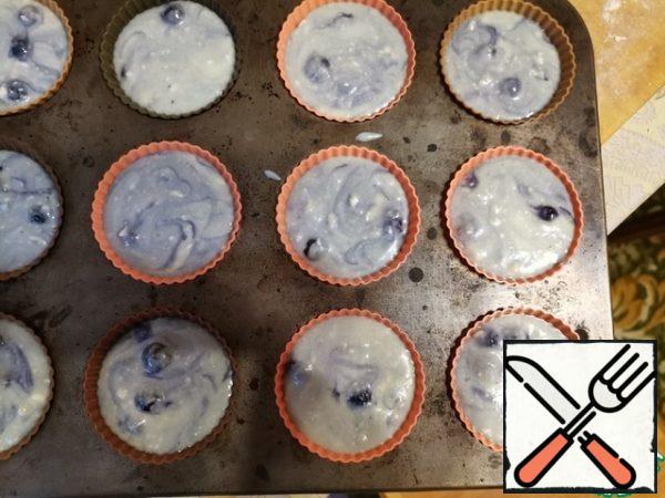 
Place in muffin tins, filling almost to the top.