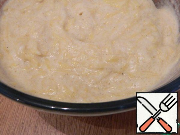 Gently mix the proteins into the dough.