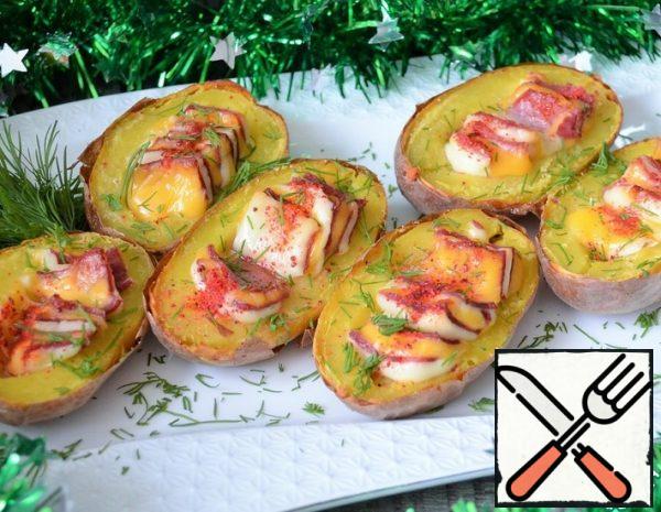 Baked Potatoes with Cheese and Ham Recipe