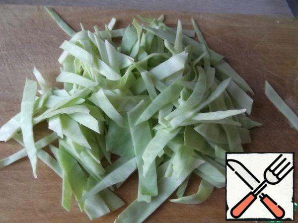 Cut the cabbage (you can cut any cabbage, at the moment I had white cabbage).