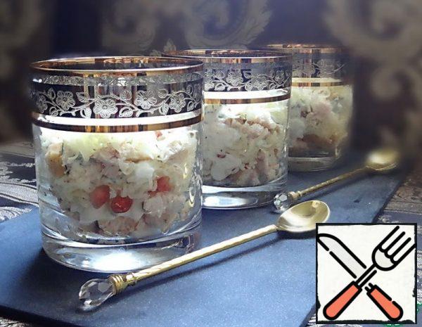 Salad Cocktail with Chicken and Pomegranate Recipe