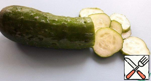 Cucumbers cut into slices.