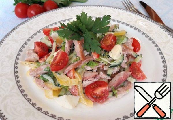 Transfer to a platter.
Spread the sliced cherry tomatoes on top.