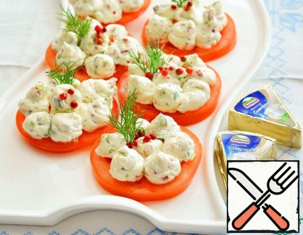 Appetizer with melted Cheese on Tomatoes Recipe